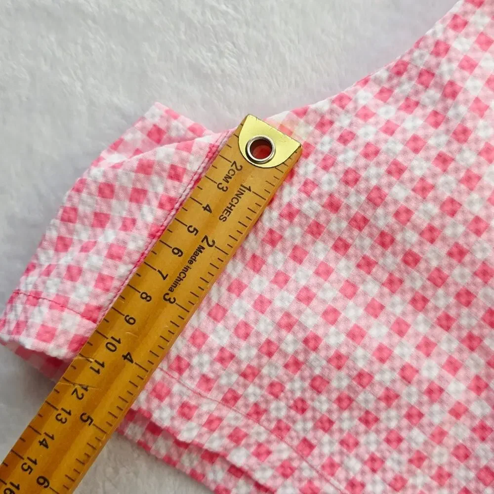 Pro Tour Pink Gingham Shorts Size 8 Golf Coolplay Preppy Coastal Feminine Barbie